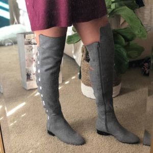 Gray Over the knee boots